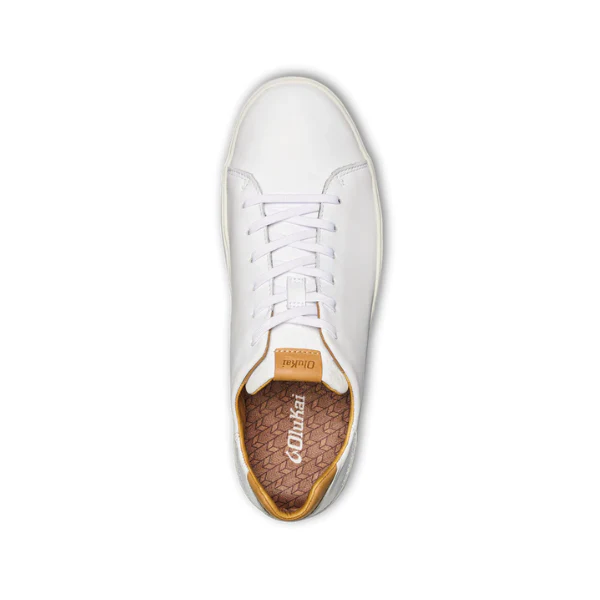 Olukai Men's Lae‘ahi Lī ‘Ili Leather Sneaker White - Image 4