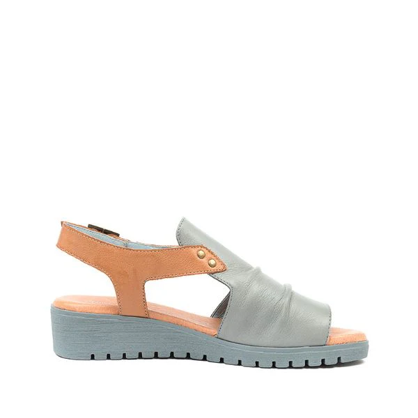 Django & Juliette Women's Madis Steel Leather Gray/Tan - Image 2