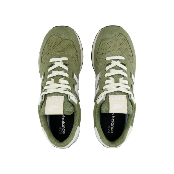 New Balance Unisex's 574 Green/White - Image 3