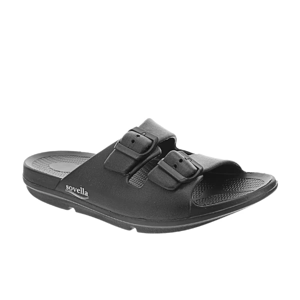 Sovella Women's Buckle Slide Black