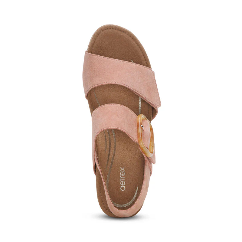 Aetrex Women's Ashley Espadrille Wedge Rose - Image 3