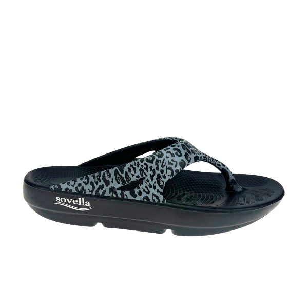Sovella Women's PF Thong Black/Leopard - Image 2